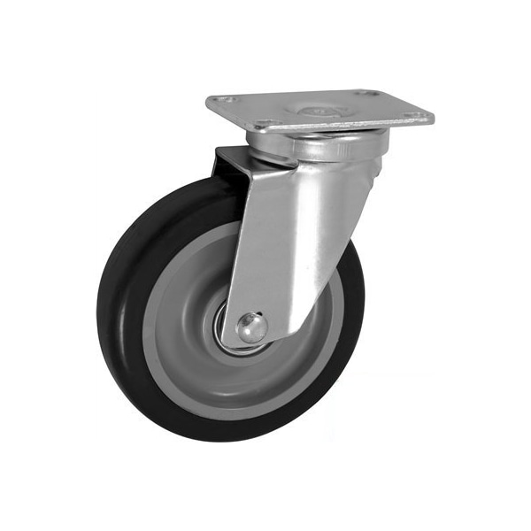 5"x1.25" POLYURETHANE ON POLYOLEFIN WHEEL, SWIVEL CASTER, Light,